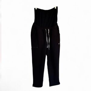Figs Technical Collection Maternity Scrub Pants Belly Panel Womens S P Black